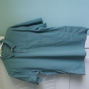 Eddie Bauer Freedry Short Sleeve Polo Shirt Perforated Chest Pocket Green